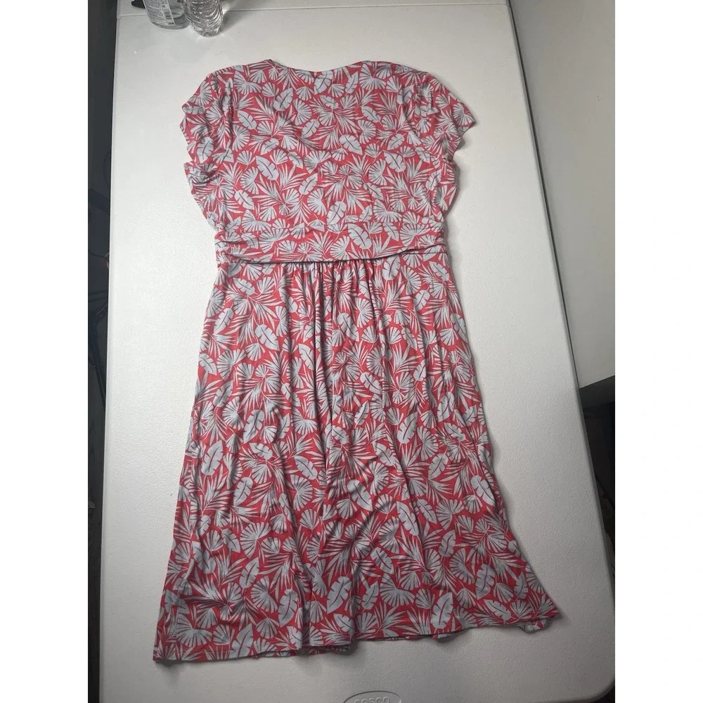Boden Leaf Pattern Tropical Dress Womens‎ Size 12R Short Sleeve